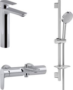 Душевой комплект Jacob Delafon Aleo E72299-4-CP + E72282-CP + E99898RU-CP