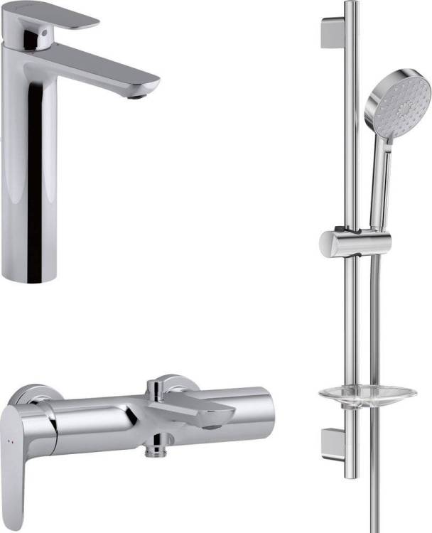 Душевой комплект Jacob Delafon Aleo E72299-4-CP + E72282-CP + E99898RU-CP