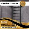 Полотенцесушитель водяной Teymi Lina П6 W80160 с комплектом K1, черный матовый, 40x80 фото 2
