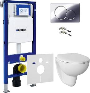 Комплект Система инсталляции для унитазов Geberit Duofix UP320 111.300.00.5 + Унитаз подвесной Bien TPKA052AMVP0W3000 + Кнопка смыва Geberit Sigma 01