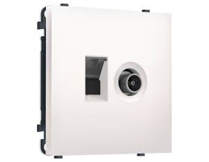 Комплект механизма компьютерной розетки+TV оконечной Ambrella Volt Sigma MS212510 жемчуг