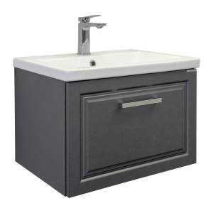 Тумба с раковиной Comforty Бросно-60П 00-00020428 подвесная, оружейная сталь