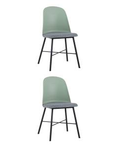 Набор из 2 стульев Stool Group Shell 8336 greyish green 70077 X2 серо-зеленый, с мягким сиденьем