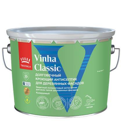Антисептик защитный для древесины Tikkivala Vinha Classic полуматовая база VC 9 л