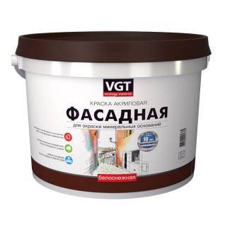 Краска акриловая долговечная VGT ВД-АК-1180 БЕЛОСНЕЖНАЯ матовая 25 кг