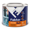 Грунт-эмаль по металлу и ржавчине 3 в 1 органоразбавляемая Faktor серая 1.9 кг