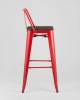 Набор из 6 барных стульев Stool Group Tolix YD-H765E-W LG-03 X6 красный глянцевый, темное дерево, со спинкой фото 5