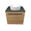 Тумба с раковиной Sintesi STL.W7017_00004151975 подвесная, белый, светло-коричневый, черный