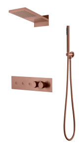Душевой комплект Boheme Fusion 131-CB с термостатом, трехпозиционная, Copper Brushed