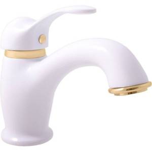 Смеситель для раковины Rav Slezak Labe L026.5BZ белый, золото