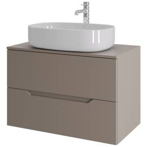 Тумба с раковиной Orange Line Li-80TuLMDF+B04-600W латте матовый, 80.5 см