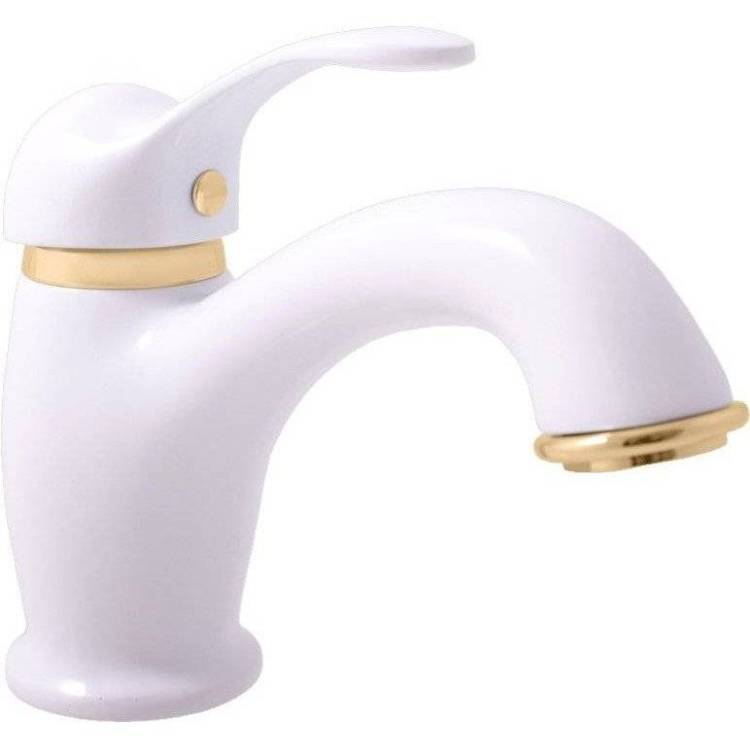 Смеситель для раковины Rav Slezak Labe L026.5BZ белый, золото