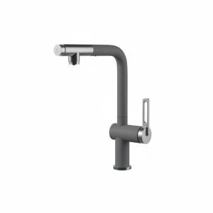 Смеситель для кухни Granula GR-8169 алюминиум, с выдвижным изливом