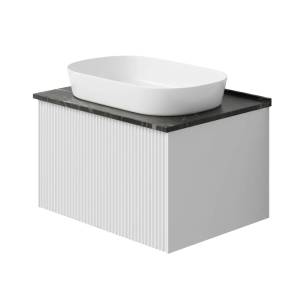 Тумба с раковиной La Fenice Terra Bianco NFNC-01-TER-B-60-3-M-GB белая матовая, 60 см