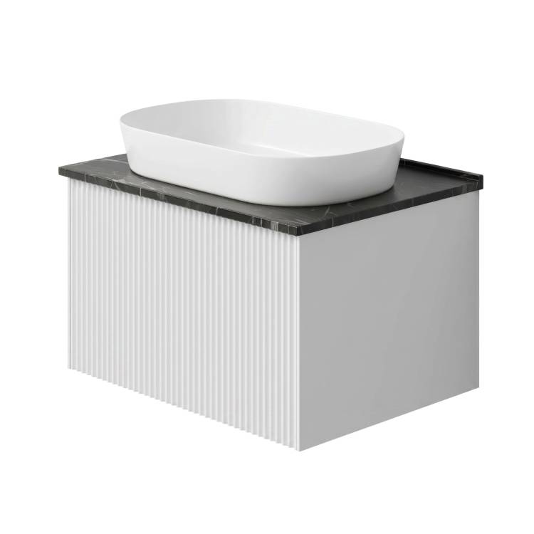 Тумба с раковиной La Fenice Terra Bianco NFNC-01-TER-B-60-3-M-GB белая матовая, 60 см