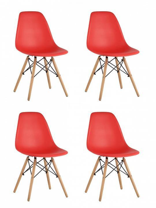 Набор из 4 стульев Stool Group Eames 8056PP RED X4