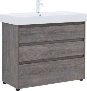 Тумба с раковиной Aquanet Nova Lite 00302479 100 дуб рошелье, 3 ящика