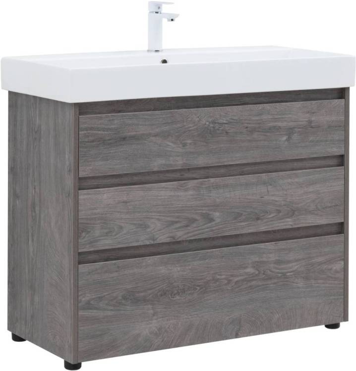 Тумба с раковиной Aquanet Nova Lite 00302479 100 дуб рошелье, 3 ящика