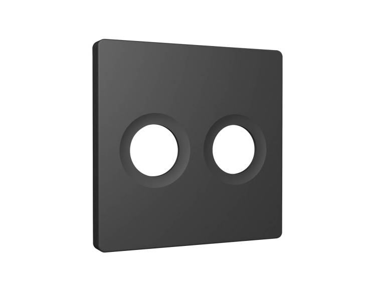 Лицевая панель для двойной TV розетки Ambrella Volt Alfa AP9133 графит мягкое касание