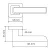 Дверная ручка Morelli FLEX MH-44 SC/CP-S55 матовый хром/хром, раздельная, на квадратной накладке фото 2
