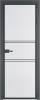 Межкомнатная дверь Profil Doors 2 AX цвет профиля Серая ночь, стекло безопасное 6 мм мору белый 700x2000