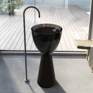 Раковина Abber Kristall AT2703Onyx-Black напольная, 45 см, черная матовая