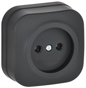 Розетка 1-местная IEK Glory ERH10-K02M-10 черный матовый