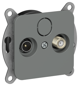 ТВ-розетка TV+SAT оконечная IEK Flite FI-AF23-O-K80 мокрый асфальт