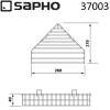 Мыльница SAPHO CHROM LINE угловая, из проволоки с бортиком, нержавеющая сталь, 260x40x175 мм, хром фото 3