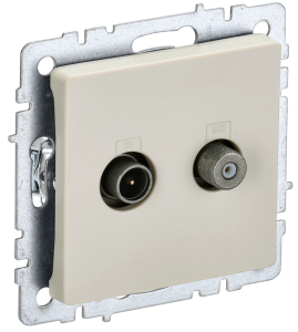 ТВ-розетка TV+SAT IEK Brite BR-AF20-O-K10 бежевый