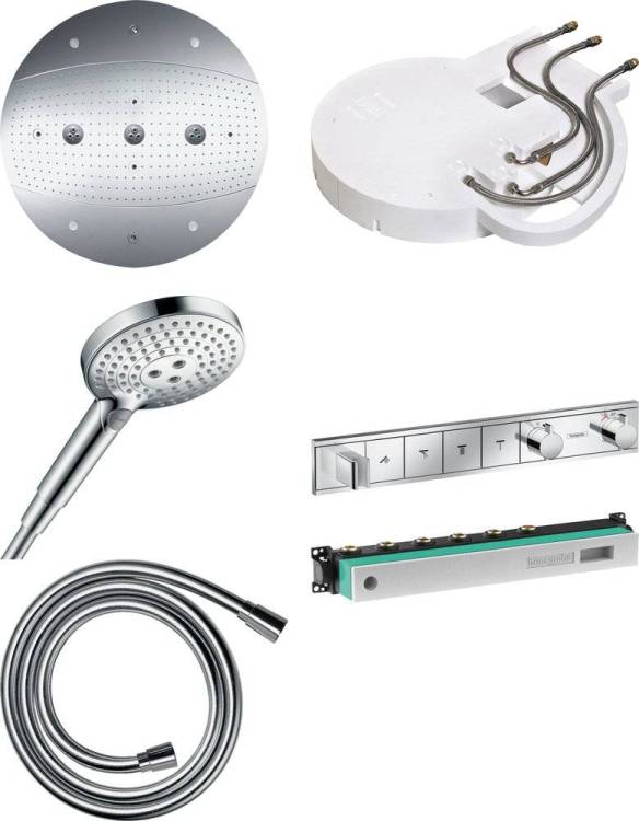 Душевой комплект Hansgrohe Raindance Rainmaker 600 (3 jet) 26117000 + 26530000 + 28272000 + 15357000