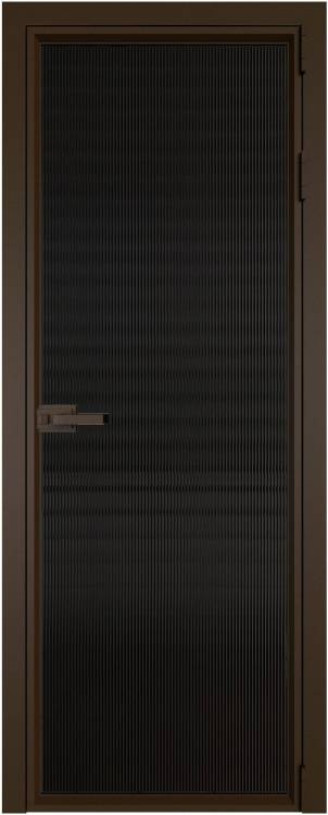Межкомнатная дверь Profil Doors 1 AV цвет профиля Деорэ, стекло безопасное 6 мм мору черный 600x2000