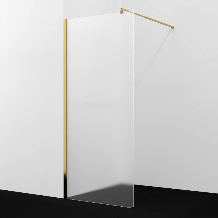 Душевая перегородка Wasserkraft Rur 30W46PG-MG профиль глянцевое золото, стекло матовое, 110x120x200