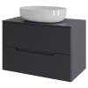 Тумба с раковиной Orange Line Li-70TugMDF+B05-520W графит матовый, 70 см