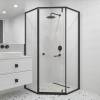 Душевой уголок RGW Hotel HO-088B 350608899-14 профиль черный, стекло прозрачное, 90x90x195