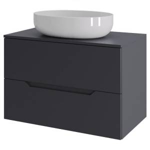 Тумба с раковиной Orange Line Li-70TugMDF+B05-520W графит матовый, 70 см