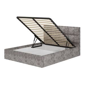 Кровать БТС МЕБЕЛЬ Линда Н1447120 грей, с подъемным механизмом, 160x200