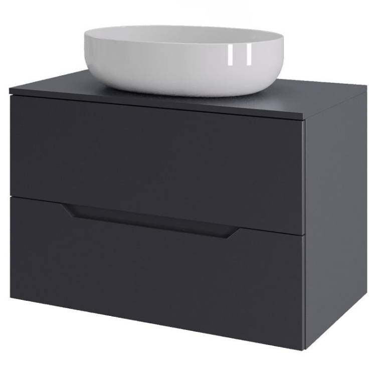 Тумба с раковиной Orange Line Li-70TugMDF+B05-520W графит матовый, 70 см