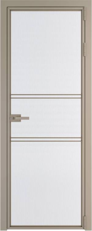 Межкомнатная дверь Profil Doors 2 AX цвет профиля Никель матовый, стекло безопасное 6 мм мору белый 700x2000