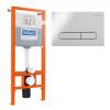 Система инсталляции для унитазов BelBagno BB001-120/BB005-PR-CHROME кнопка хром