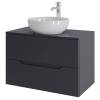 Тумба с раковиной Orange Line Li-80TugMDF+B07-420W графит матовый, 80.5 см