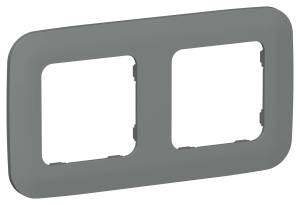 Рамка 2-постовая IEK Flite FI-M22-31-20-K80 мокрый асфальт