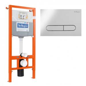Система инсталляции для унитазов BelBagno BB001-120/BB005-PR-CHROME кнопка хром