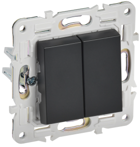 Выключатель 2-клавишный перекрестный IEK Skandy SK-V23-0-10-K02 черный