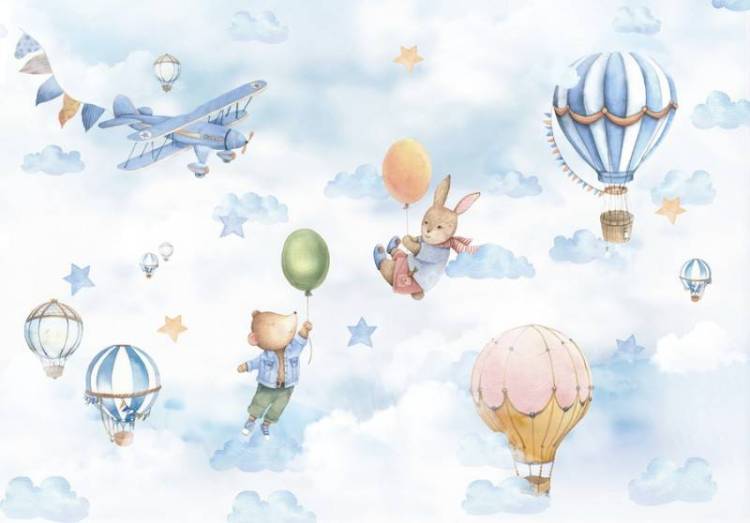 3D Фотообои Artegrafico «Полёты в облаках» KID-051 песок