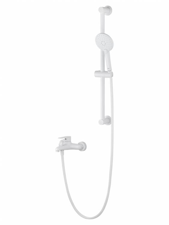 Смеситель для ванны Wonzon & Woghand WW-AE3205-MW с душевым гарнитуром, белый матовый