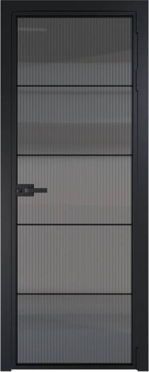 Межкомнатная дверь Profil Doors 5 AX цвет профиля Черный, стекло безопасное 6 мм мору тонированное 600x2000