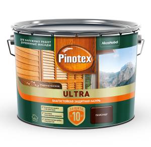Пропитка декоративная для защиты древесины Pinotex Ultra AWB полуглянцевая палисандр 9 л
