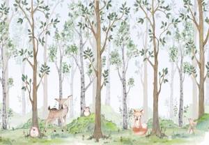 3D Фотообои Artegrafico «Акварельная полянка» KID-212 канвас