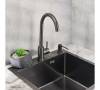 Комплект Мойка кухонная РМС MR MR-5843BL c корзиной и дозатором + Смеситель РМС SUS124PVD-017F чёрный фото 5